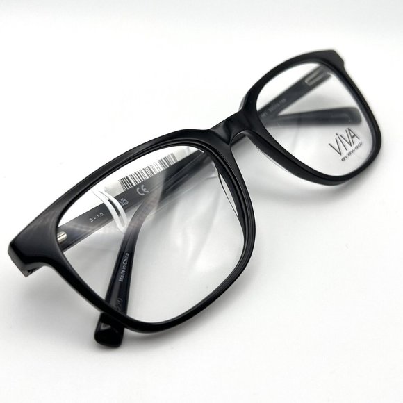 VIVA Eyewear VV4038 001 Wayfarer Square Horn Rim Eyeglass Frame Black 53-19-140 - Picture 12 of 12